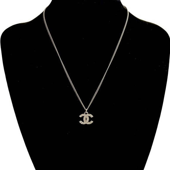CHANEL Jewelry - CHANEL Authentic Silver Logo Necklace